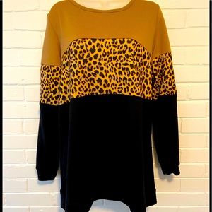 Simply Southern Collection Leopard Print Shirt.